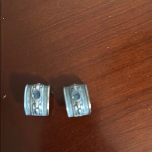Silver Barrel Bead Pair